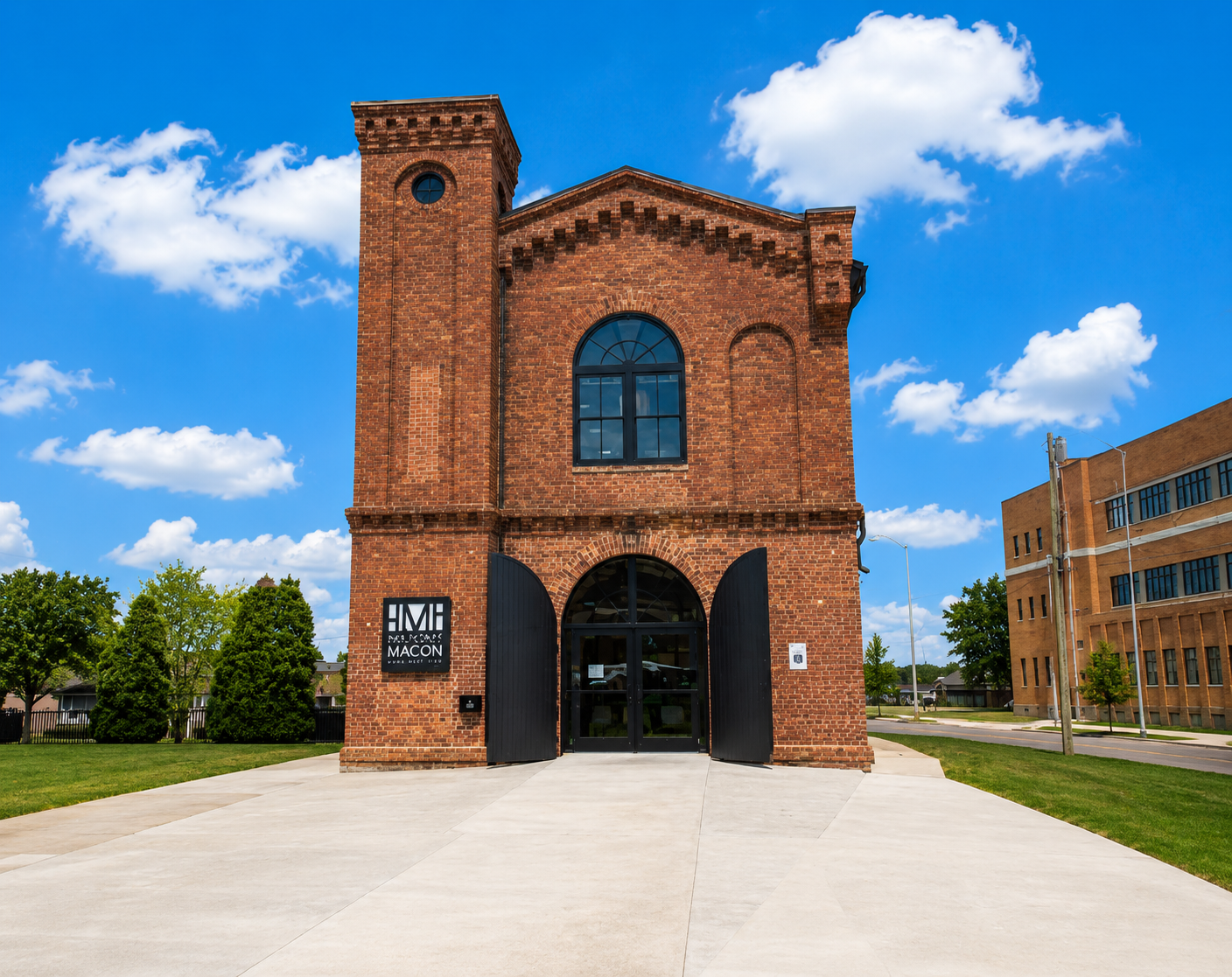 Historic Macon Foundation headquarters in Macon, Georgia, illustrating historic preservation and the future of Macon real estate. AI-enhanced image.