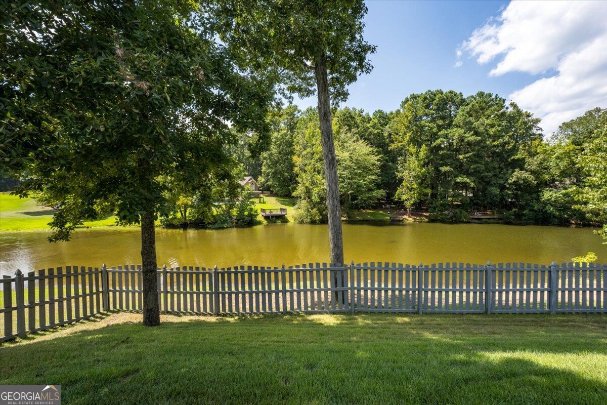 Lake view from the backyard at 117 Lake Pointe Drive in Rivoli Downs, Macon, GA