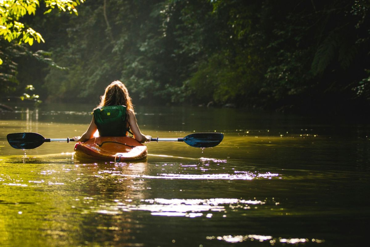 Kayaking on the Ocmulgee River in Macon, Georgia